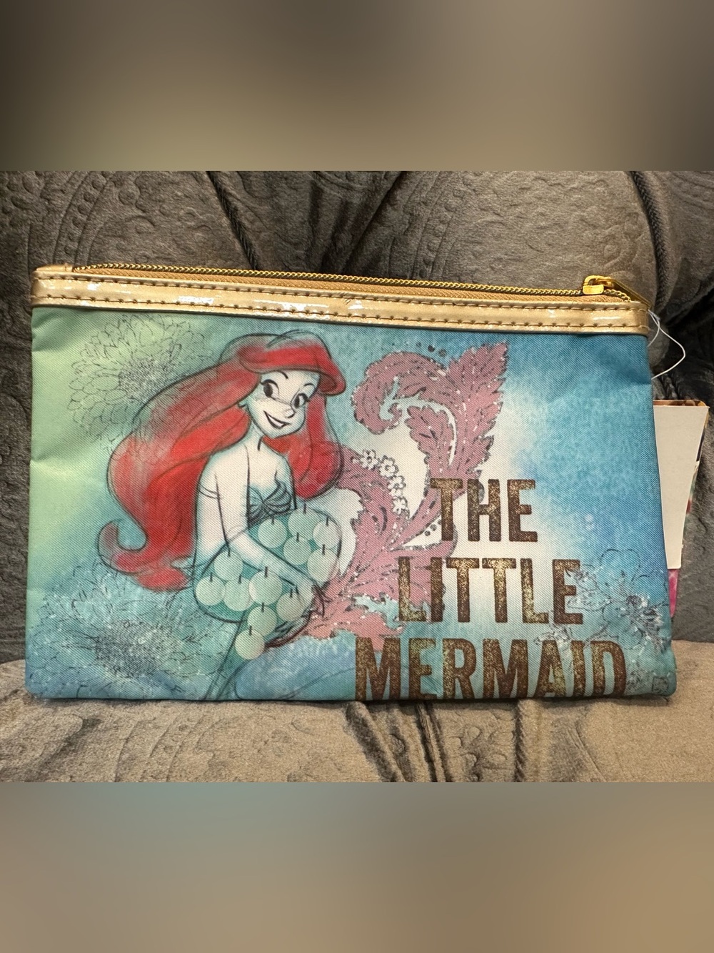 NWT The Little Mermaid Red & Teal Cosmetic Bag